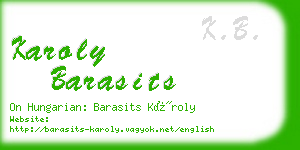 karoly barasits business card